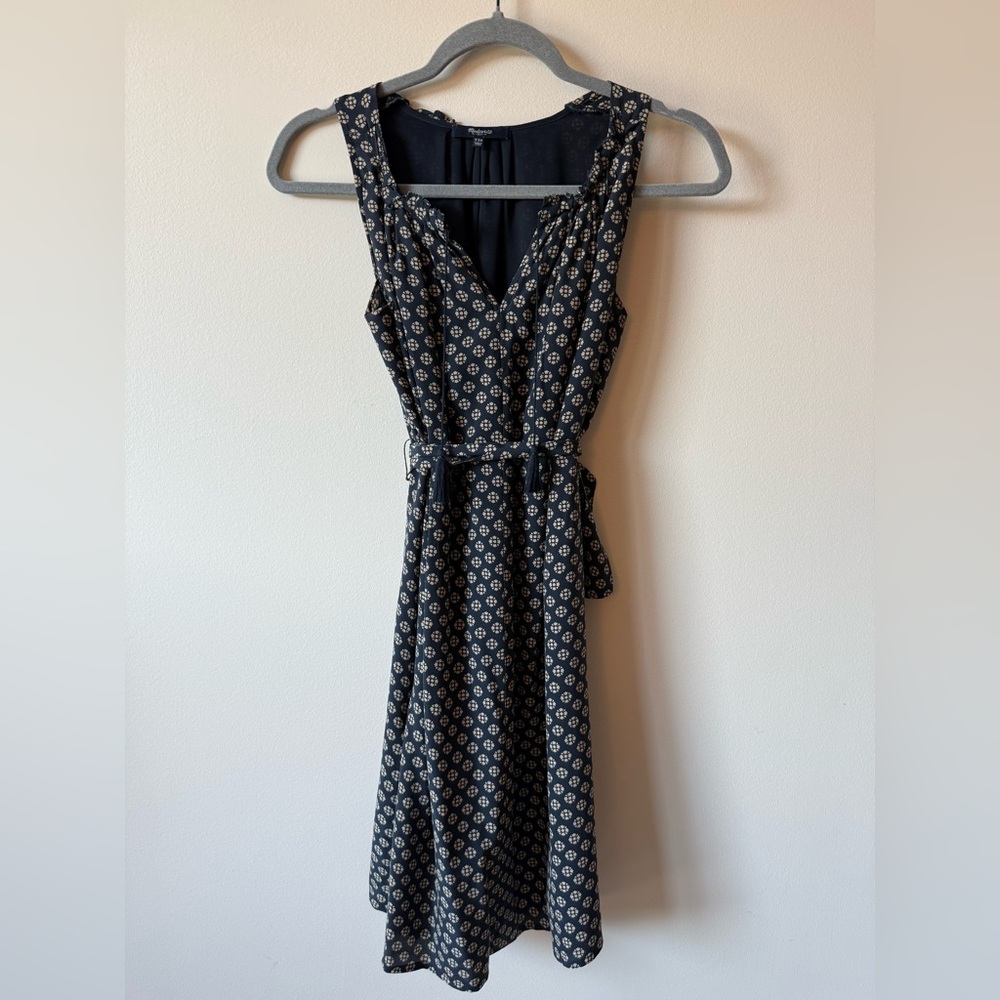 Madewell Blue and Cream Dress